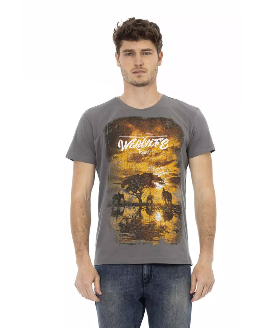 Short Sleeve T-shirt with Front Print S Men