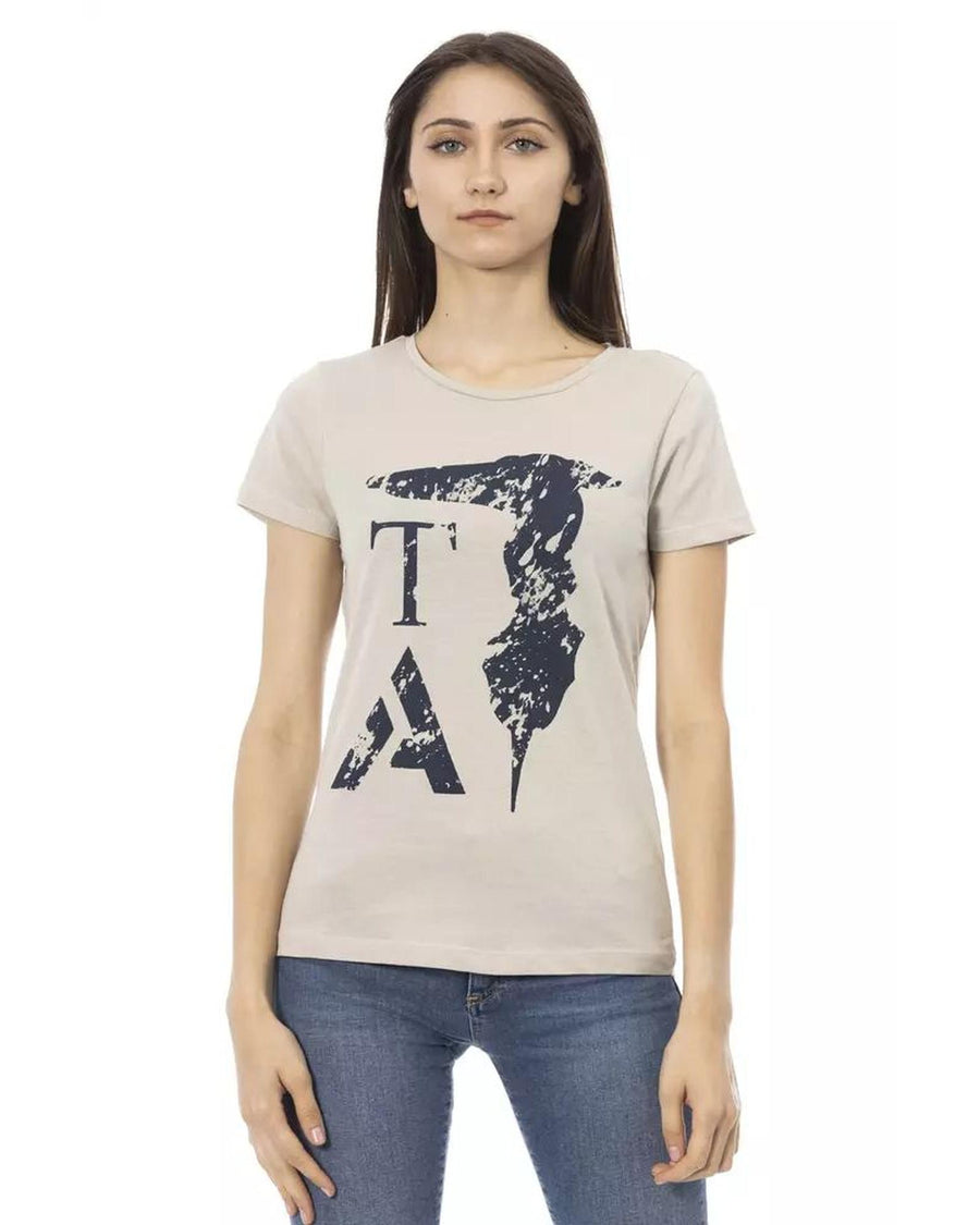 Trussardi Action Women's Beige Cotton Tops & T-Shirt - S