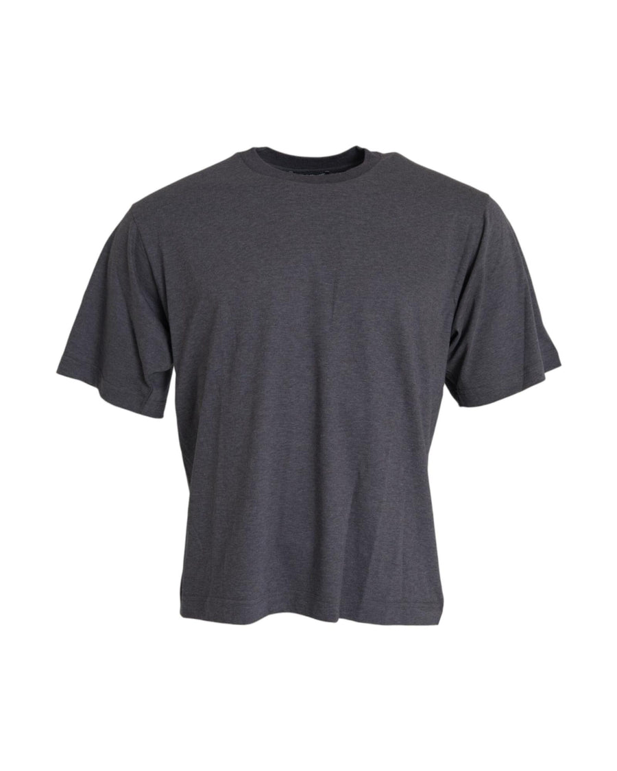Dolce & Gabbana Men's Gray Cotton Round Neck Short Sleeve T-shirt - 50 IT
