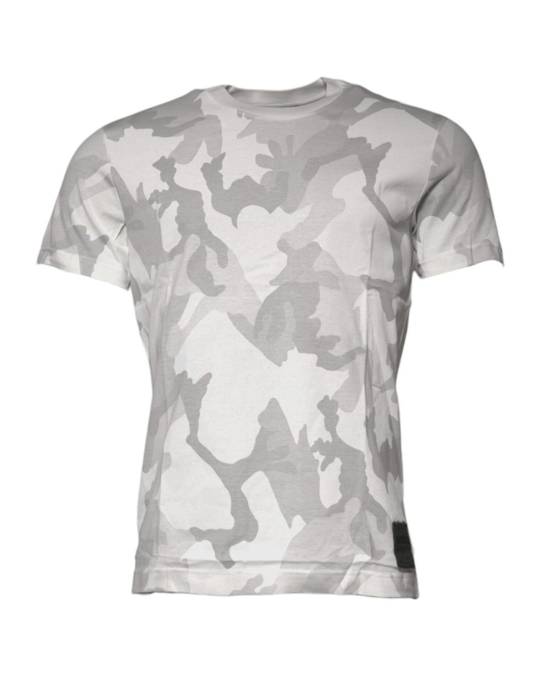 Dolce & Gabbana Men's White Gray Camouflage Cotton Crew Neck T-shirt - 50 IT
