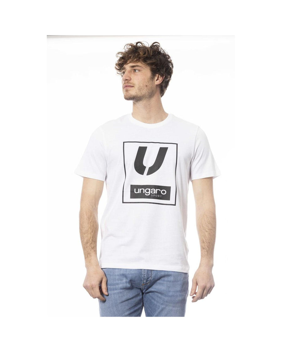 Ungaro Sport Men's Chic White Cotton Crew Neck Tee - M