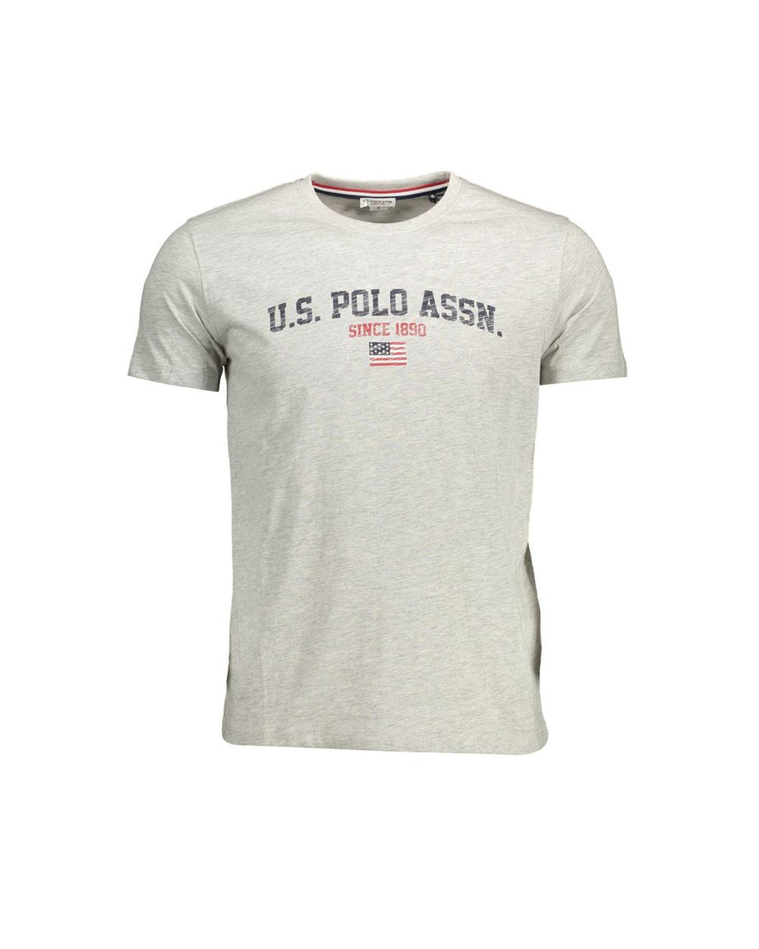 US POLO ASSN Men's Elegant Gray Crew Neck Cotton Tee - 2XL