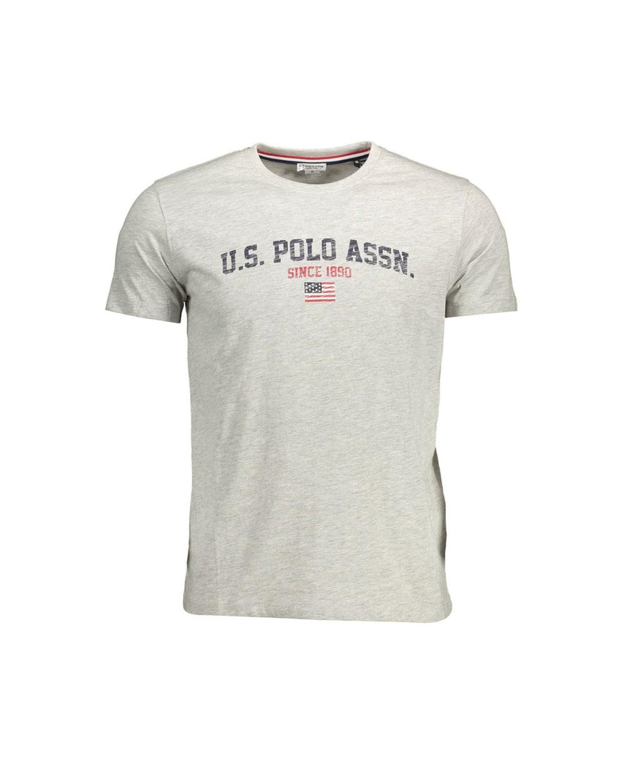 US POLO ASSN Men's Elegant Gray Crew Neck Cotton Tee - 2XL
