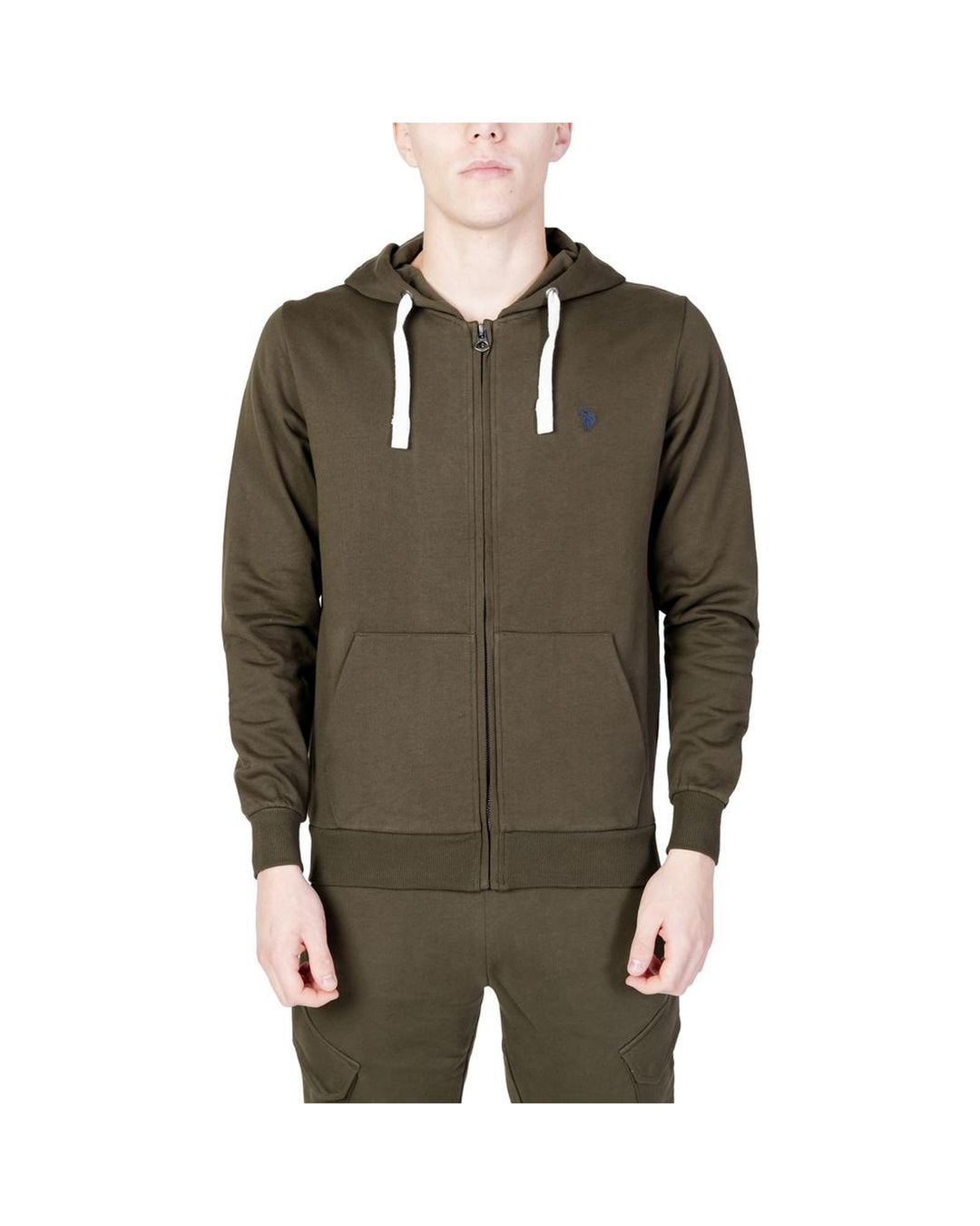 US POLO ASSN Men's Green Cotton Sweater - 46 IT