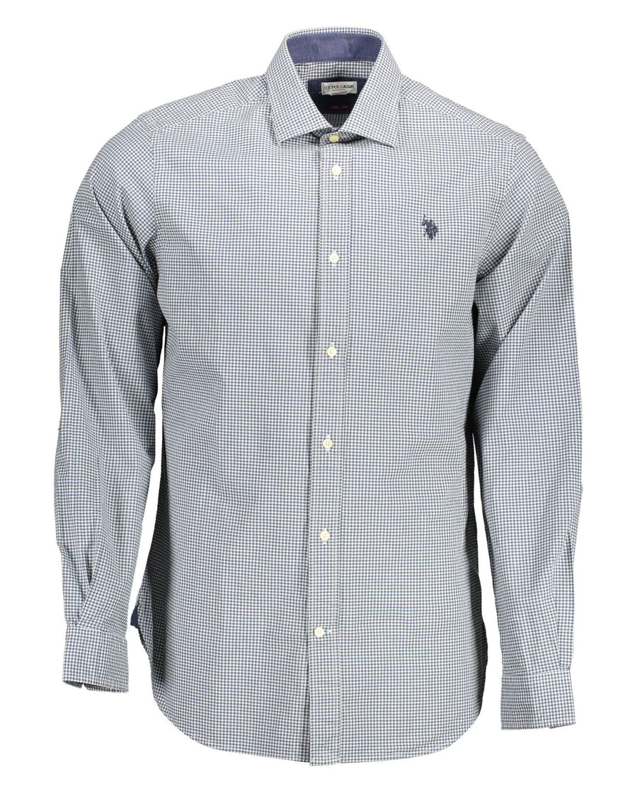 US POLO ASSN Men's Light Blue Cotton Shirt - XL