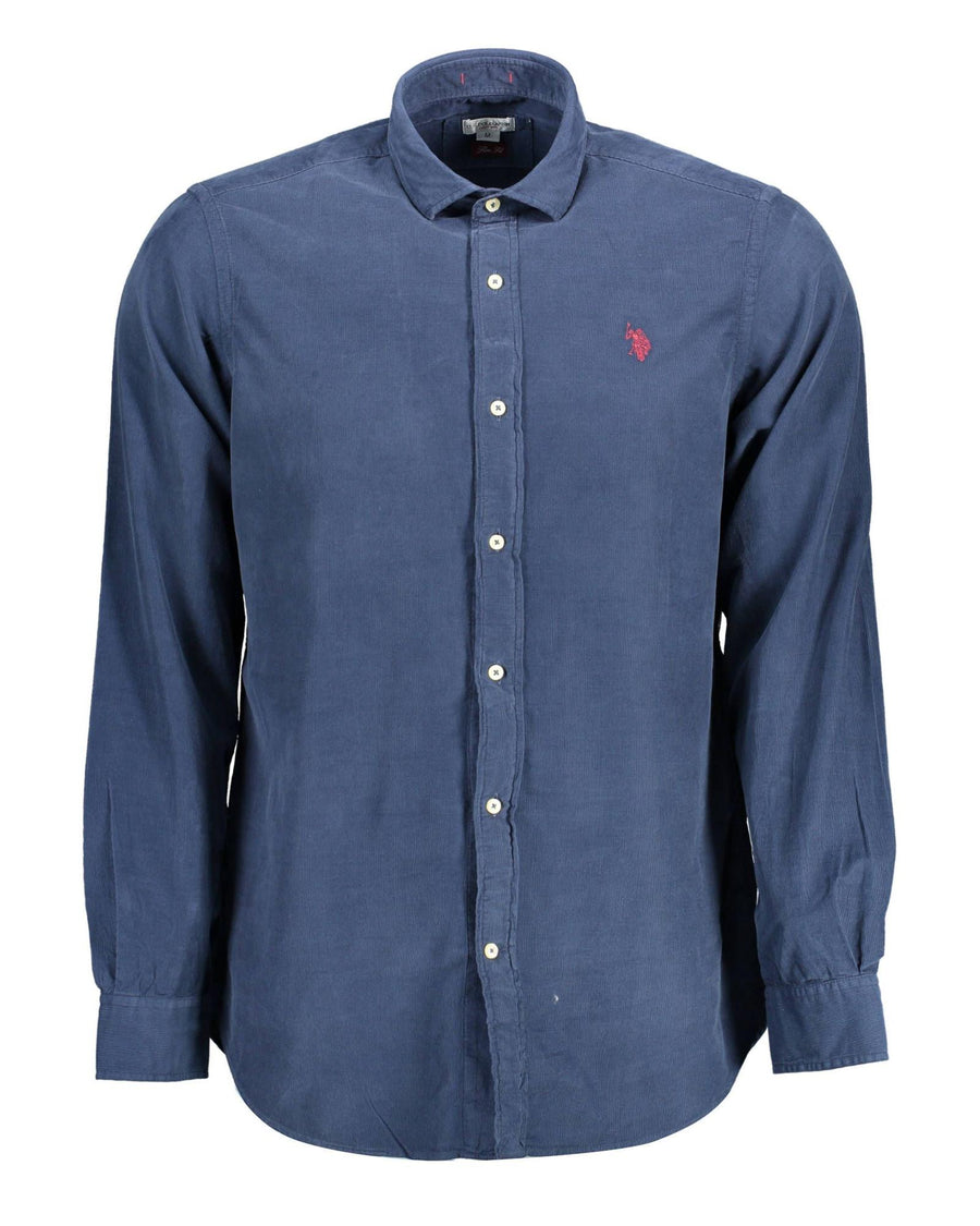 US POLO ASSN Men's Blue Cotton Shirt - 2XL
