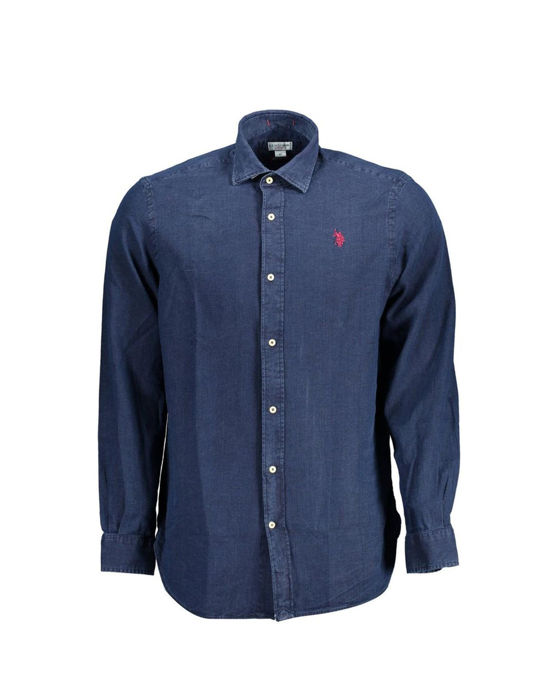 US POLO ASSN Men's Blue Cotton Shirt - 2XL