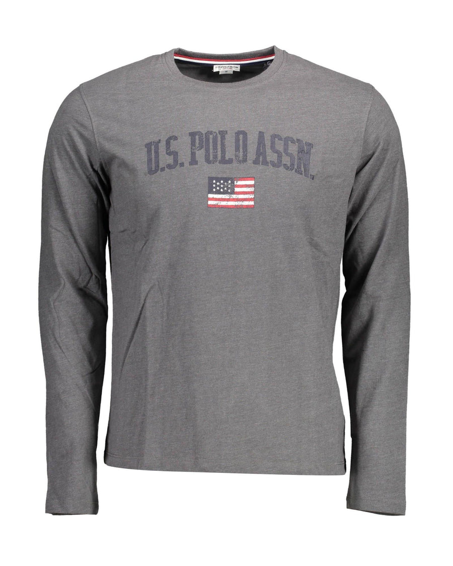 US POLO ASSN Men's Elegant Gray Printed Logo Tee - 2XL