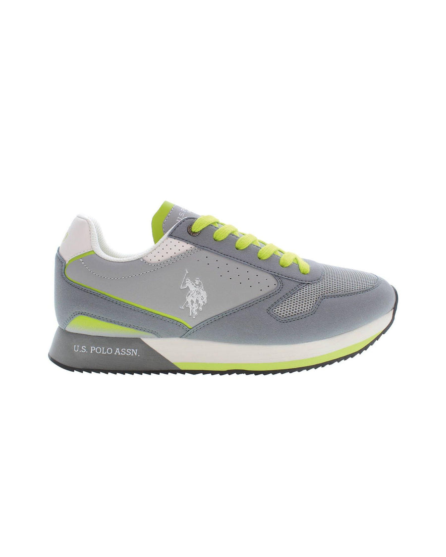US POLO ASSN Men's Gray Polyester Sneaker - 44 EU