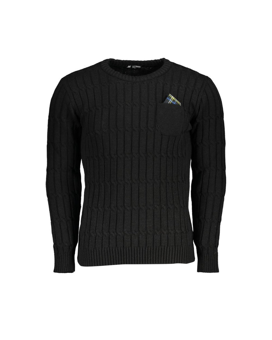 US Grand Polo Men's Black Fabric Sweater - XL