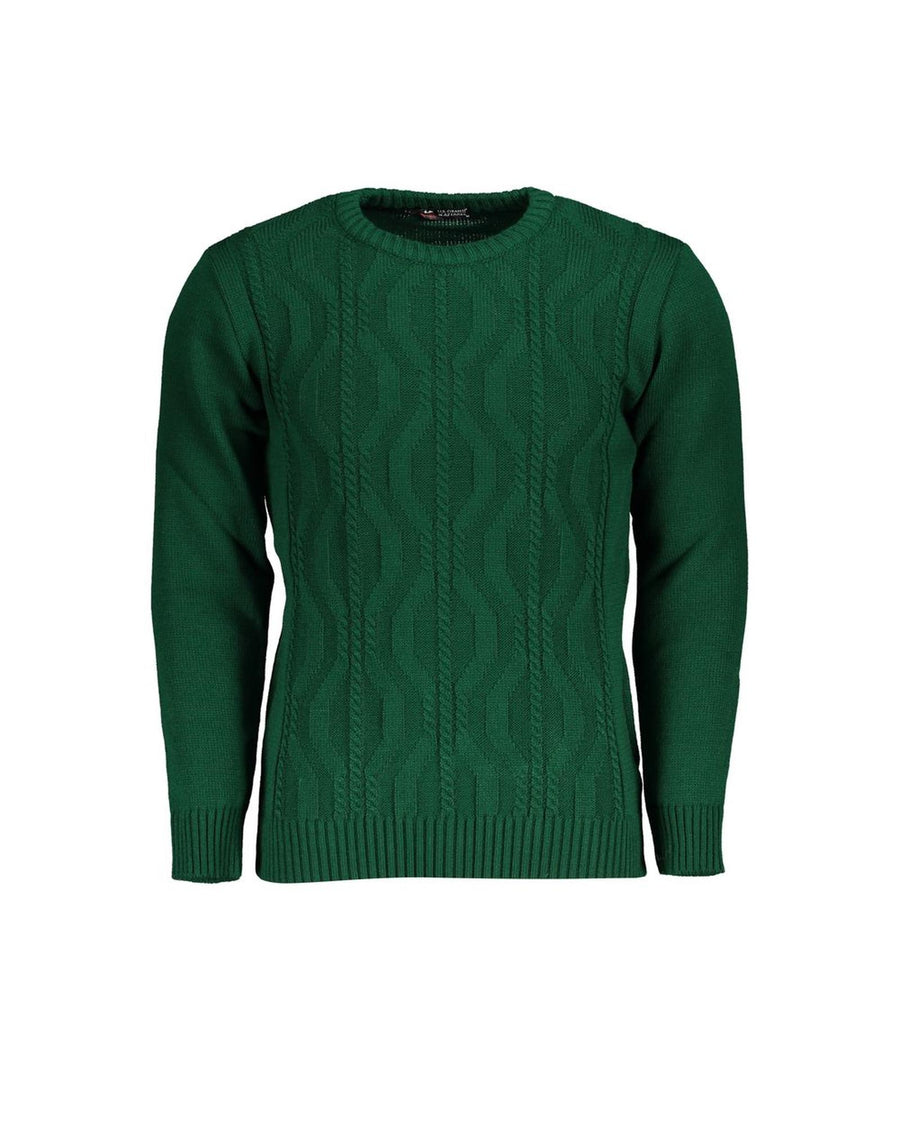US Grand Polo Men's Green Fabric Sweater - 2XL