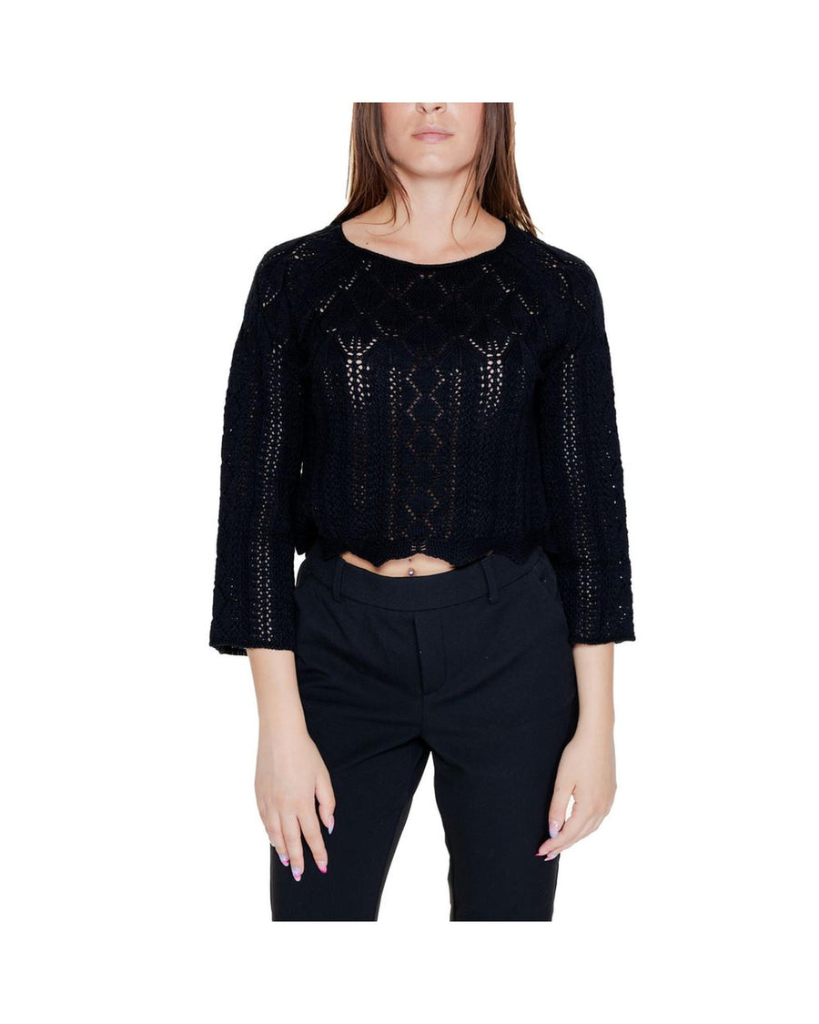 Vero Moda Women's Black Cotton Tops & T-Shirt - 42 IT
