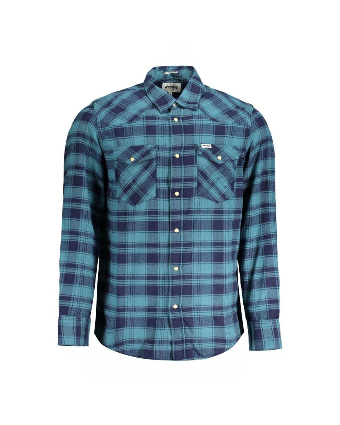 Wrangler Men's Blue Cotton Shirt - M