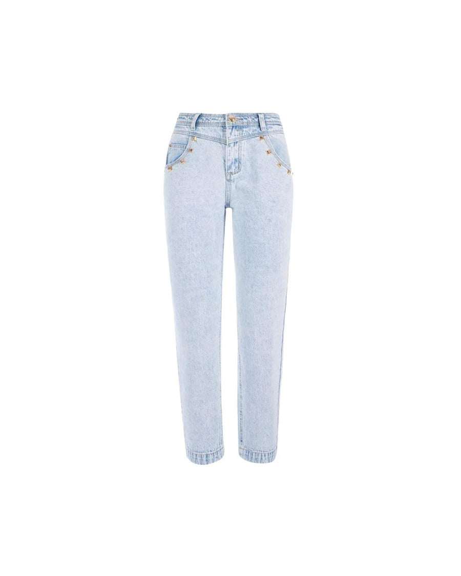 Yes Zee Women's Chic High-Waisted Light Wash Denim - W26 US