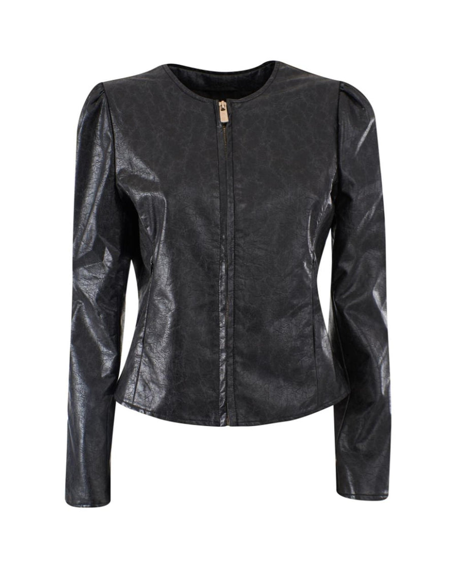 Yes Zee Women's Black Polyethylene Jackets & Coat - L
