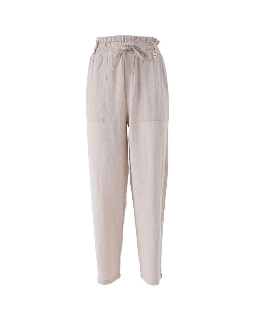 Yes Zee Women's Beige Linen Jeans & Pant - M