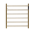 Premium Brushed Gold Heated Towel Rack with LED control- 6 Bars, Round Design, AU Standard, 650x620mm Wide