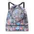 Blue Waterproof Drawstring Beach Bag L Size For Kids Wet & Dry Separation Shoulder Strap - Grey L