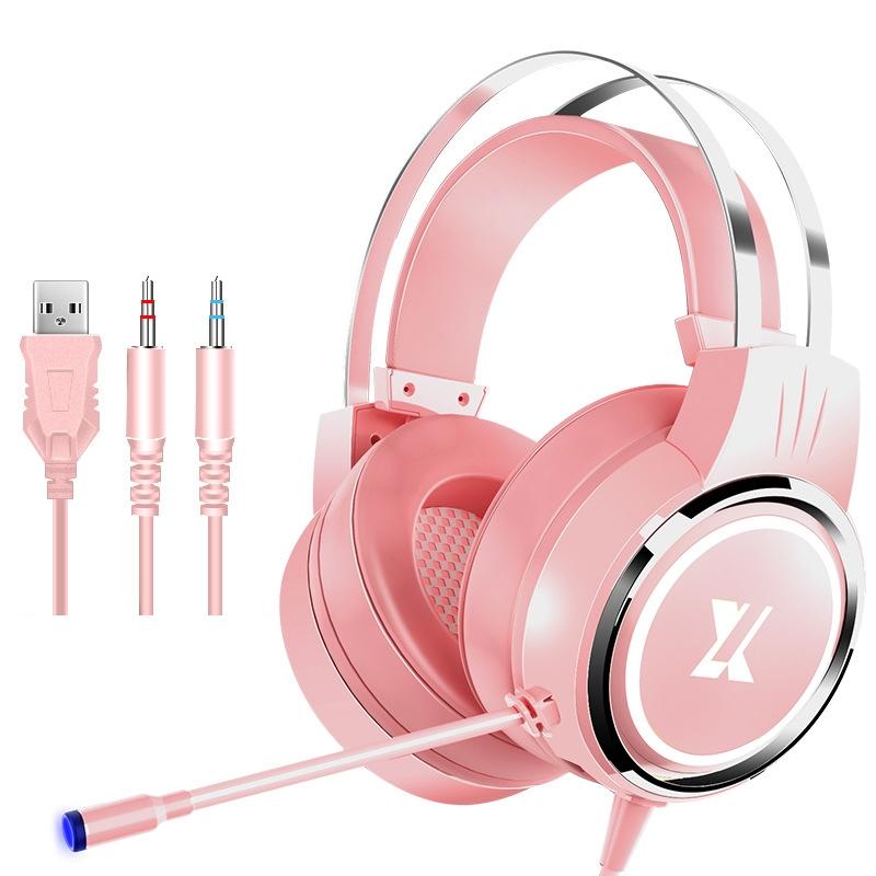 X8 Upgraded Gaming Headset With Mic Pink