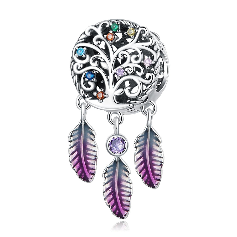 925 Sterling Silver Tree Of Life Dream Catcher Bracelet / Necklace Set