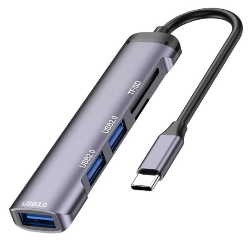 Type-C Usb Hub With Usb2.0X2 Usb3.0 And Tf / Sd Card Slots