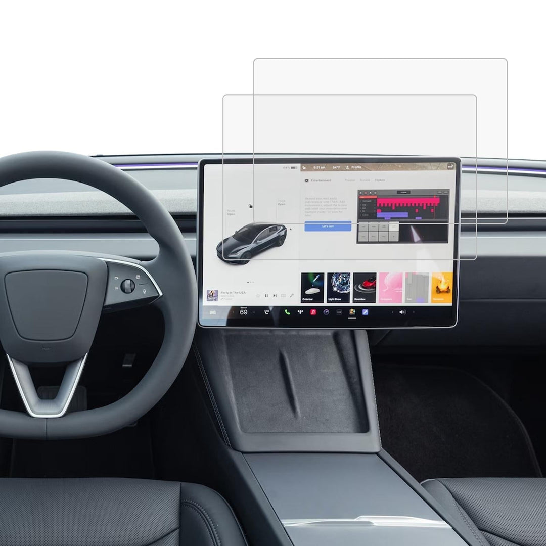 2-pack Tempered Glass Film for Car Navigator Protection - For Tesla Model 3 2024
