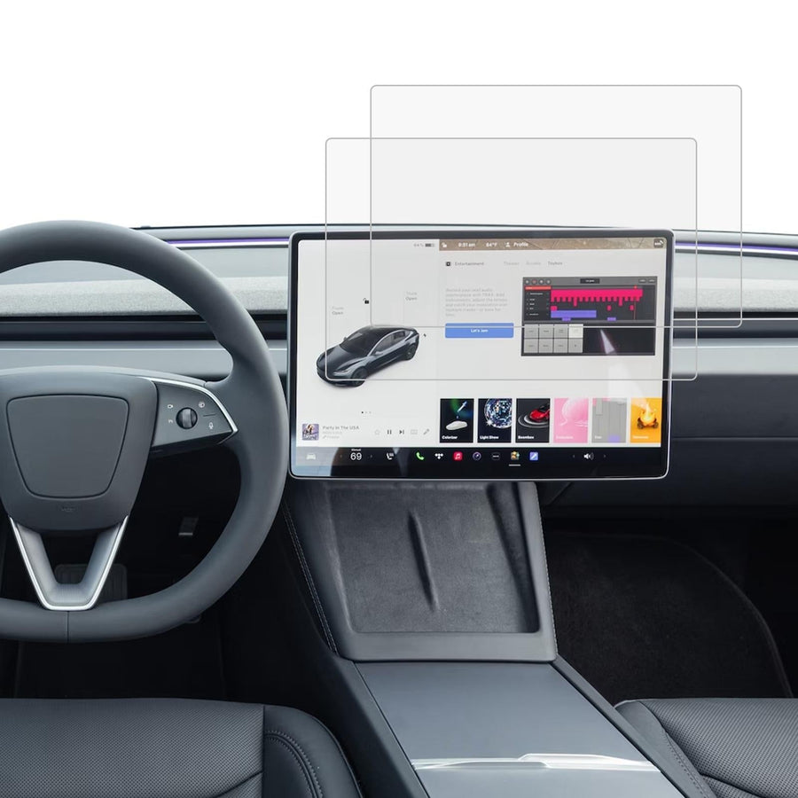 2-pack Tempered Glass Film for Car Navigator Protection - For Tesla Model 3 2024