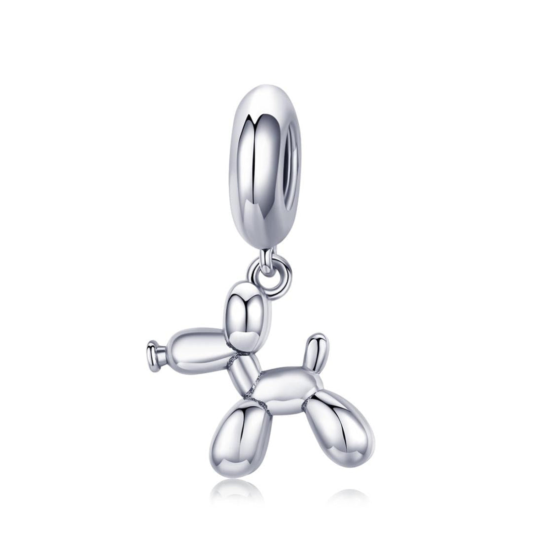 925 Sterling Silver Balloon Dog Charm For Diy Bracelets Style - Bead