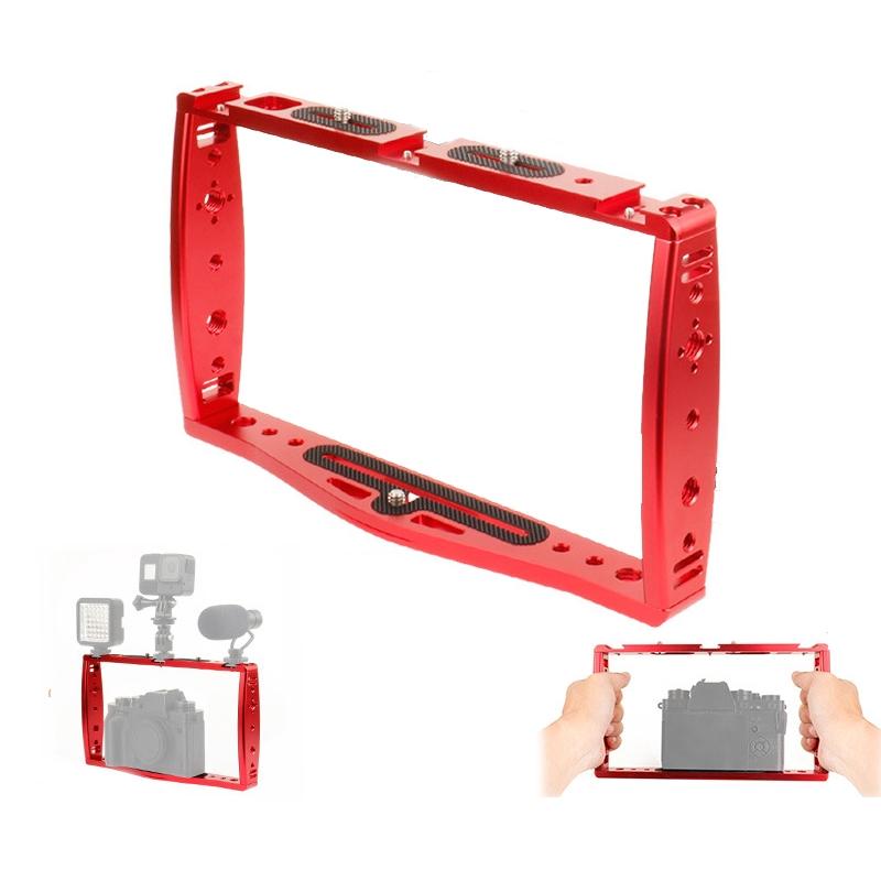 Diving Dual Handheld Grip Bracket Stabilizer Extension Phone Clamp Camera Rig Cage Underwater Case For Gopro Hero9 /8 /7