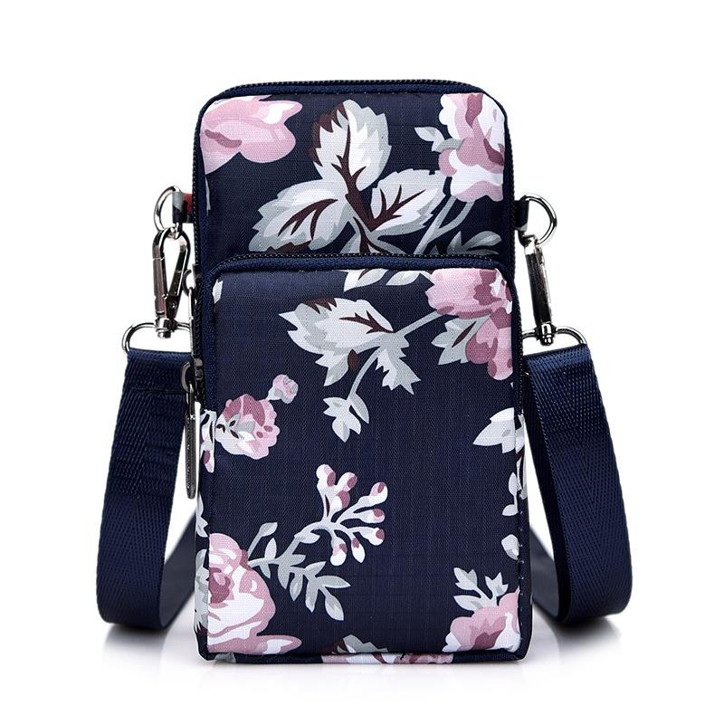 Animal Park Mini Crossbody Phone Wallet With Arm Band - Deep Blue Rose
