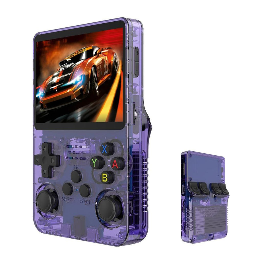 Retro Handheld Game Console With 3.5-Inch Ips Screen - Portable Video Player 128G In Gray Transparent - 64G Purple Transparent