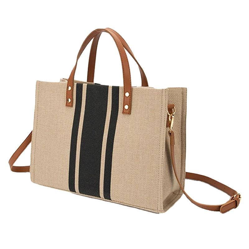 Large Canvas Crossbody Bag For Women Black - Black