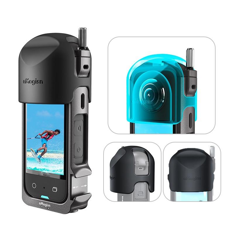 Amagisn Metal Rabbit Cage Protective Frame - Insta360 X3 - With Lens Cover