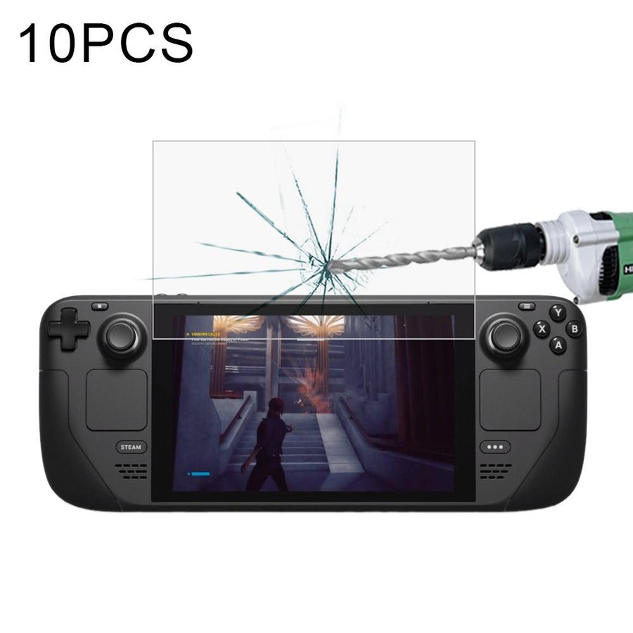 10-pack Tempered Glass Film for Steam Deck Console - 0.26mm 9h 2.5d