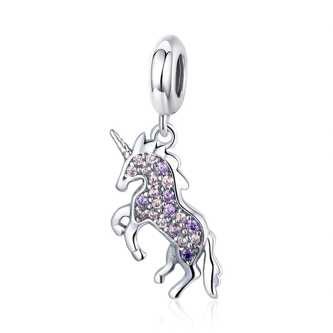 925 Sterling Silver Diy Unicorn Beaded Bracelet & Necklace Set Pendant Beads Style - Bead