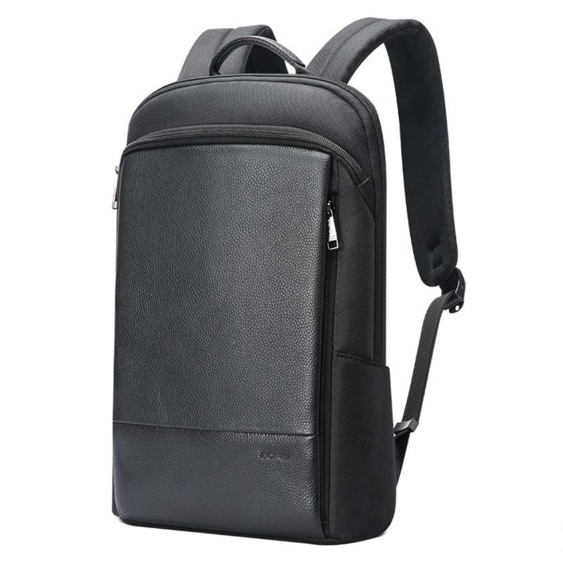Waterproof Business Laptop Backpack - Genuine Leather Lightweight - Deluxe