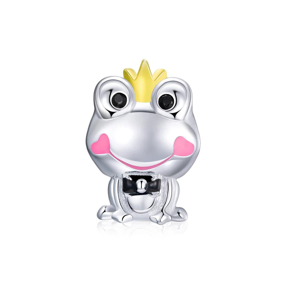 925 Sterling Silver Frog Prince Charm For Diy Bracelets & Necklaces