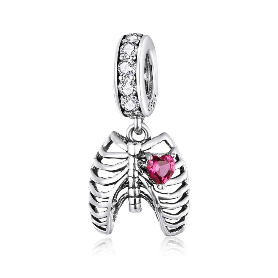 925 Sterling Silver Rib Pendant For Diy Bracelets