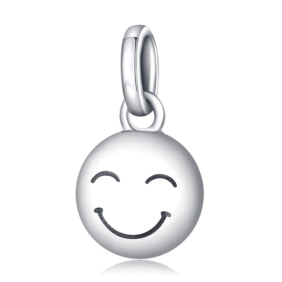 925 Sterling Silver Smiley Pendant For Diy Bracelets & Necklaces