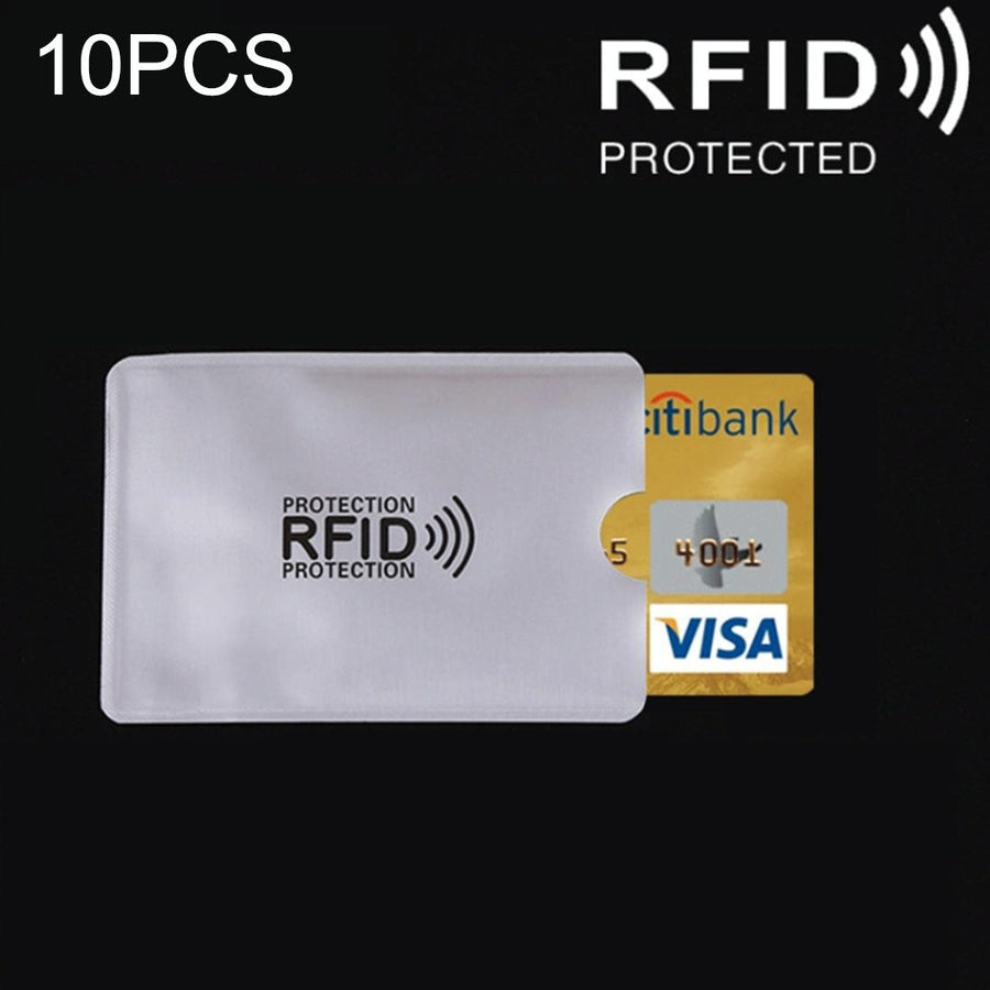 10 Rfid Blocking Aluminum Foil Card Holders - 9.1x6.3cm - Pack of 10