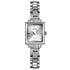 Elegant Square Quartz Watch for Women with Diamonds - Silvery