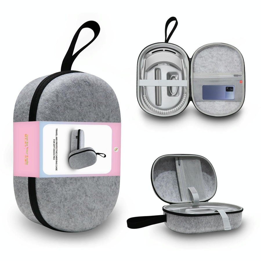 Portable Vr Headset Storage Bag for Apple Vision Pro Glasses - Gray Felt - Gray Felt