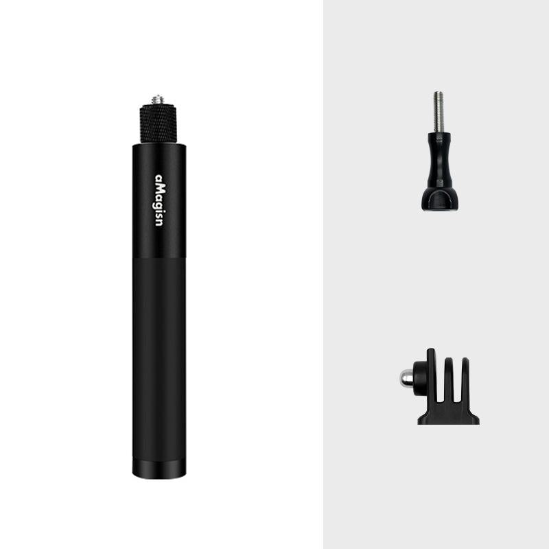 70cm Straight Pull Selfie Stick for Sports Cameras with 3 Jaw Screw - Rod+1/4 Turn 3 Jaw+Screw