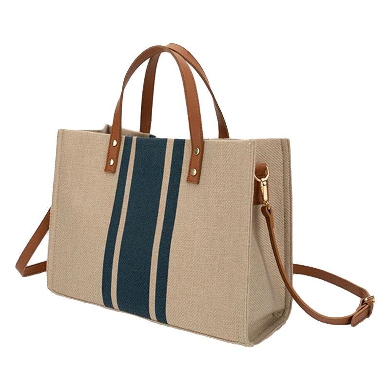 Large Canvas Crossbody Bag For Women Black - Navy