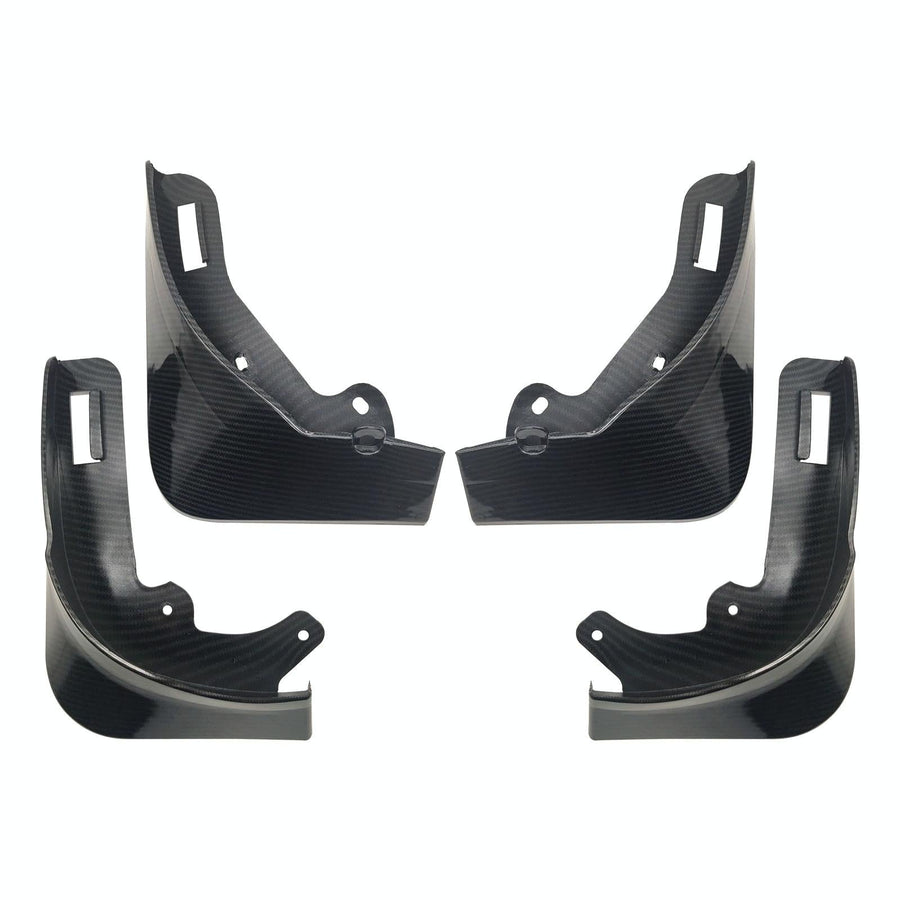 For Tesla Model Y Car Punch-Free Front And Rear Wheel Soft Rubber Fender Guard - Carbon Fiber - Carbon Fiber