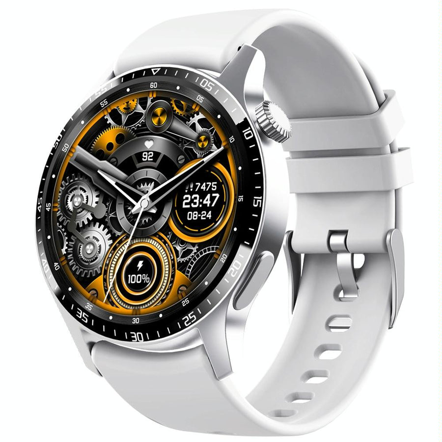 1.35 Inch Smart Watch Bluetooth Calls Health Monitoring 150+ Sports Black - Silver Gray Silicone