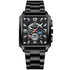Vintage Square Men Multifunctional Quartz Watch - Black / White