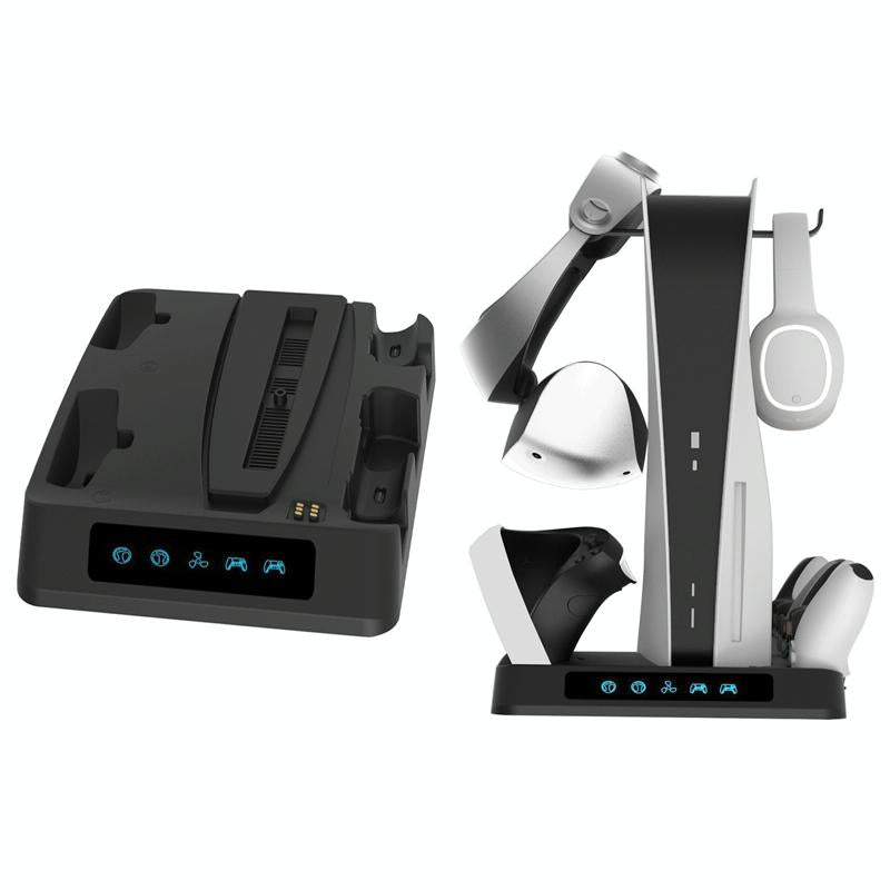 Multi-functional Psvr2 / Ps5 Gamepad Charger with Display Light and Heat Dissipation Base