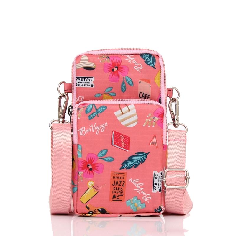 Animal Park Mini Crossbody Phone Wallet With Arm Band - Pink Holiday