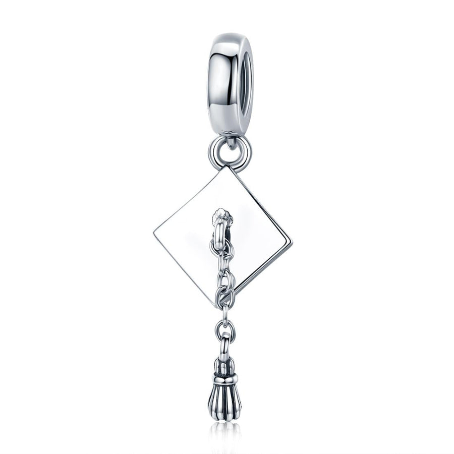 925 Sterling Silver Bachelor Cap Pendant For Bracelet Or Necklace
